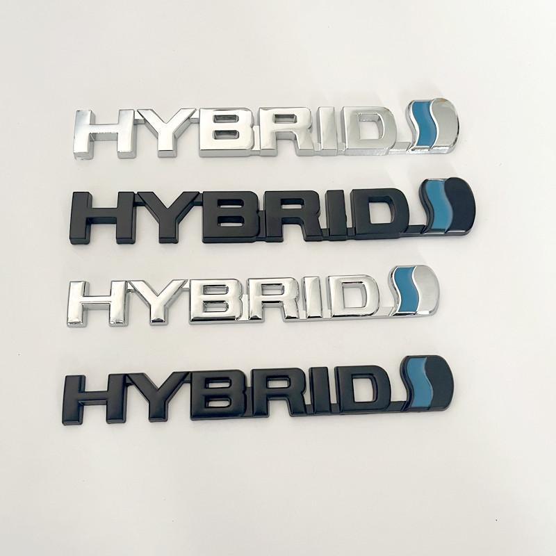 3D Metal HYBRID Logo Grill Side Fender Rear Trunk Emblem Badge Car Sticker Decals For Toyota Prius Camry Crown Auris Rav4s TRD