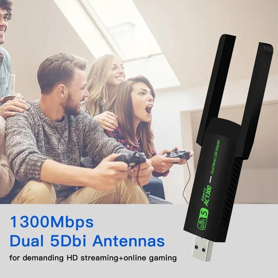 1300Mbps Dual Band WiFi Adapter USB 3.0 Drahtlose Netzwerk Karte 2,4G/5GHz Mini WiFi Dongle Empfänger Sender für PC /Laptop/Desktop