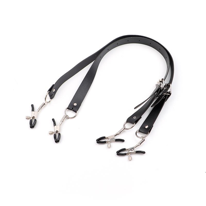 Nipple Clamps Breast Labia Clips Stimulation BDSM Adult Games Metal Nipple Clamp With Open Leg Leather Belt