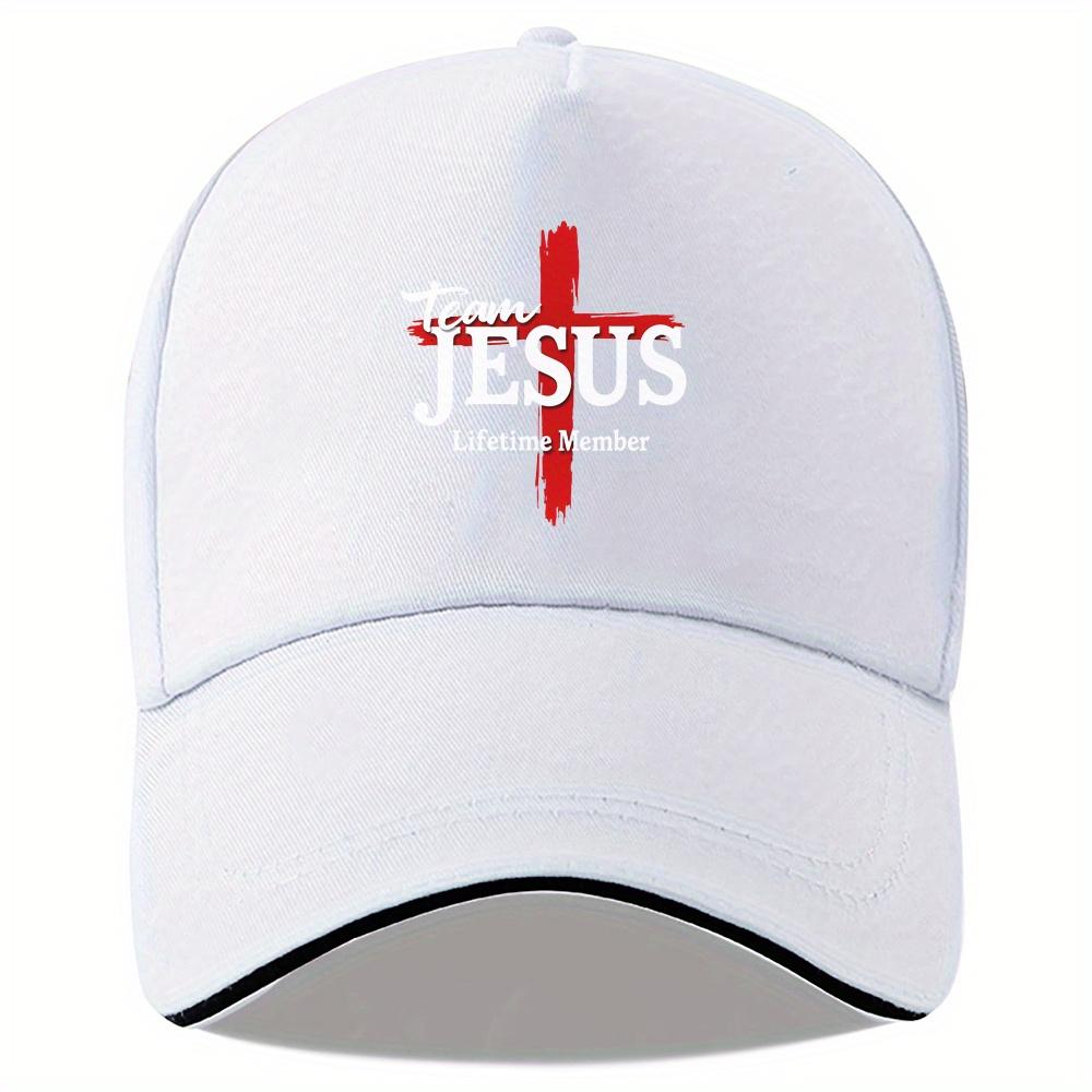 Team Jesus Lifetime Member Christian Cross Baseball Cap Unisex Polyester Adjustable Sports Hat