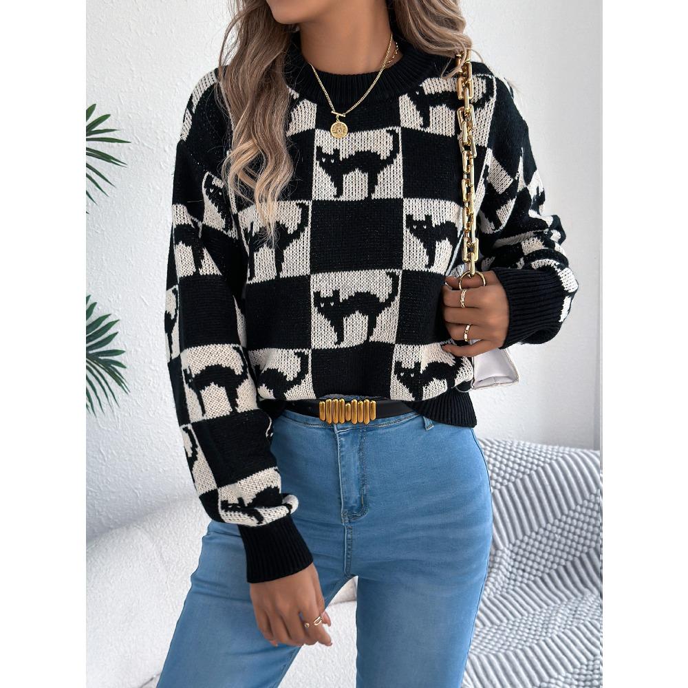 Autumn and Winter Halloween, Long-sleeved Pullover Sweater for Women