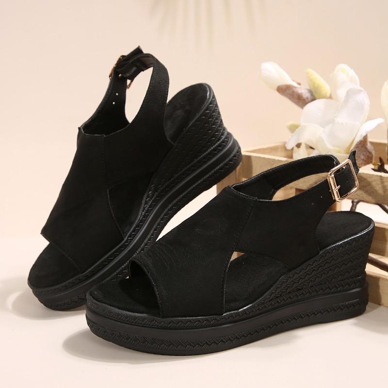 Fashion New Summer Fashion Comfortable Round Toe Thick Sole Solid Color Casual Sports Shoes Mesh Breathable Sandals for Women