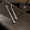 Temperament Luxury Super Sparkly Zircon Long Tassel Dangle Earrings for Women Korean Bride Wedding Engagement Jewelry Accessory