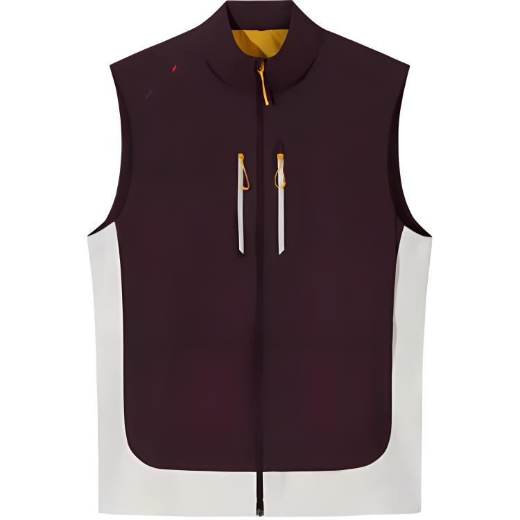 

Anta Спортивный повседневный жилет из уличной серии, простой с цветными блоками, мужской жилет, шоколадно-коричневый, грубо-льняной серый 152510802-1 M