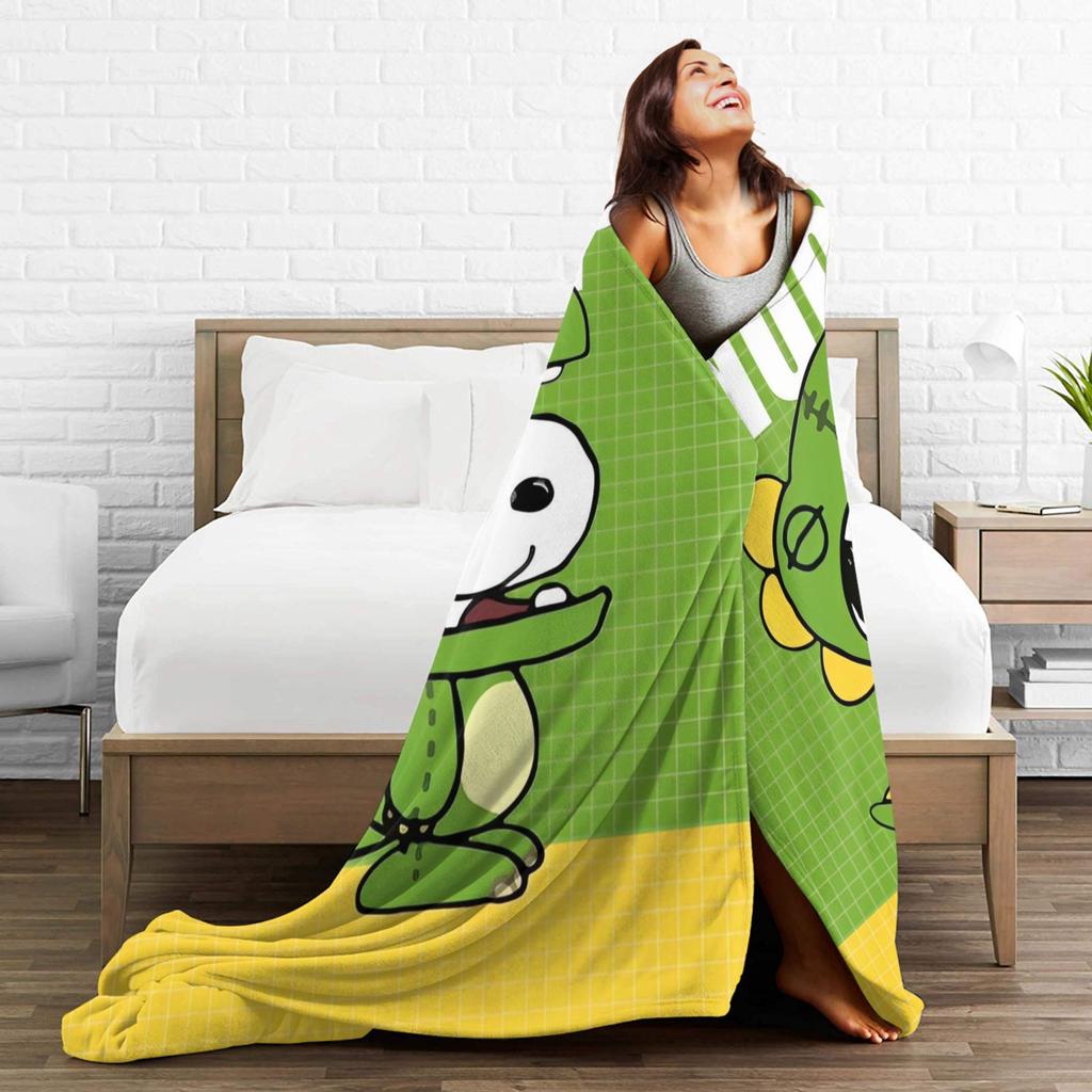 Cute Cartoon Snoopys Blanket Velvet Spring Autumn Multi-function Ultra-Soft Throw Blankets for Bedding Travel Bedspreads