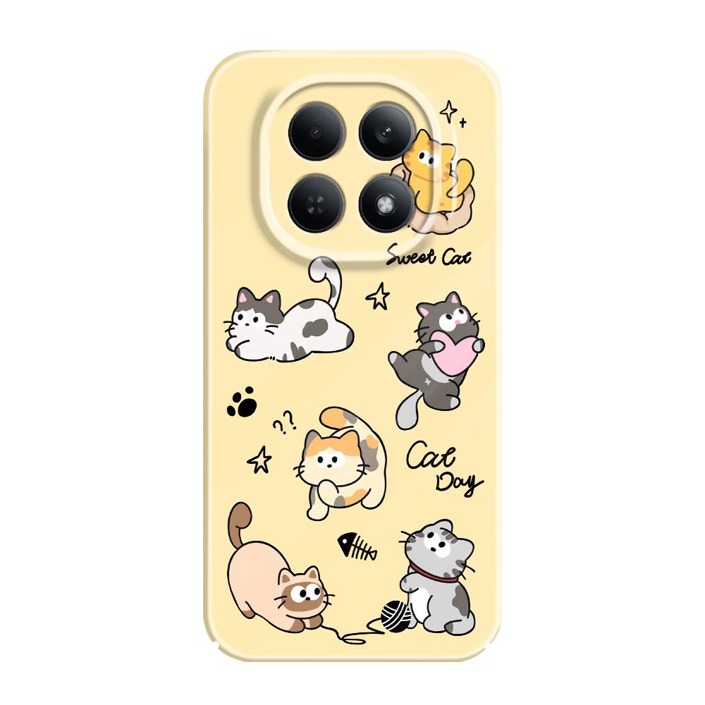 Happy Cat Phone Case For Xiaomi Redmi Note 15 14 13 12 11 Pro Plus 12S 11S 14C 13C 4G 5G Film Hard Cover