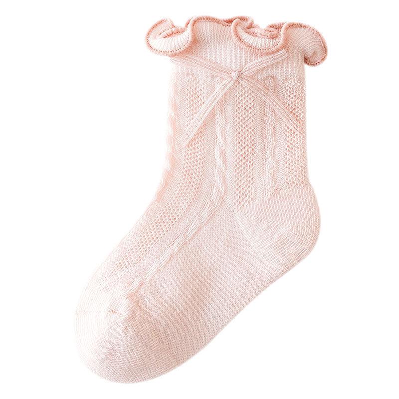Spring & Summer Baby Bubble Cuff Mesh Socks - Thin, Seamless, Antibacterial for Infants & Toddlers