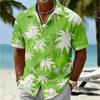 Men's Coconut Tree  3D Print Shirt Button Up Shirt Casual Shirt Summer Shirt Short Sleeve Daily Vacation Clothing