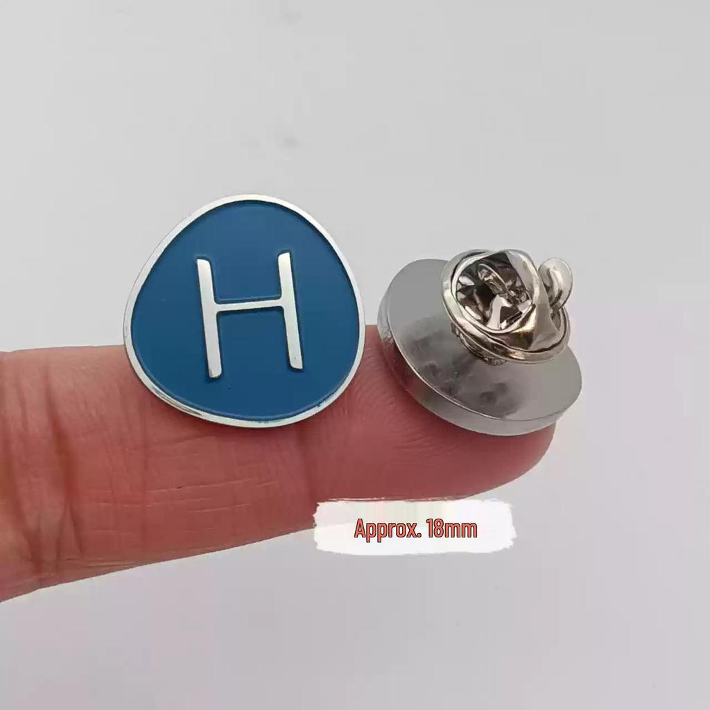 Jinse Huazhu Hotel Employee Badge: Blue Metal Logo Brooch