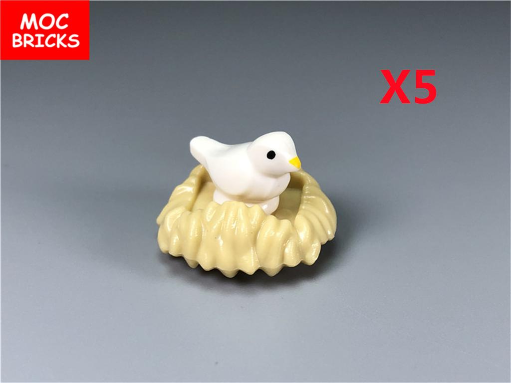 MOC Blocks Animal Bird Sparrow dove of peace Ruff Assembles Particles City Construction Bricks Accessories Playthings Plastic Material playthings