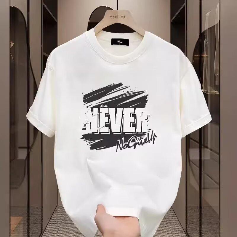 Trendy Brand Short-Sleeved Pure Cotton Men'S Printed T-Shirt Trendy Men'S And Women'S Versatile Round Neck T-Shirt Men'S