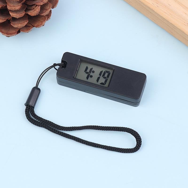 1Pc Luminous Led Keychain Pocket Watch Mini Silent LCD Digital Display Electronic Clock Portable Student Exam Travel Pocket Watc
