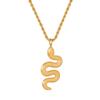 18K Gold Empress Dowager Snake Pendant Necklace, Titanium Steel Twisted Chain, Hip Hop Collarbone Jewelry.