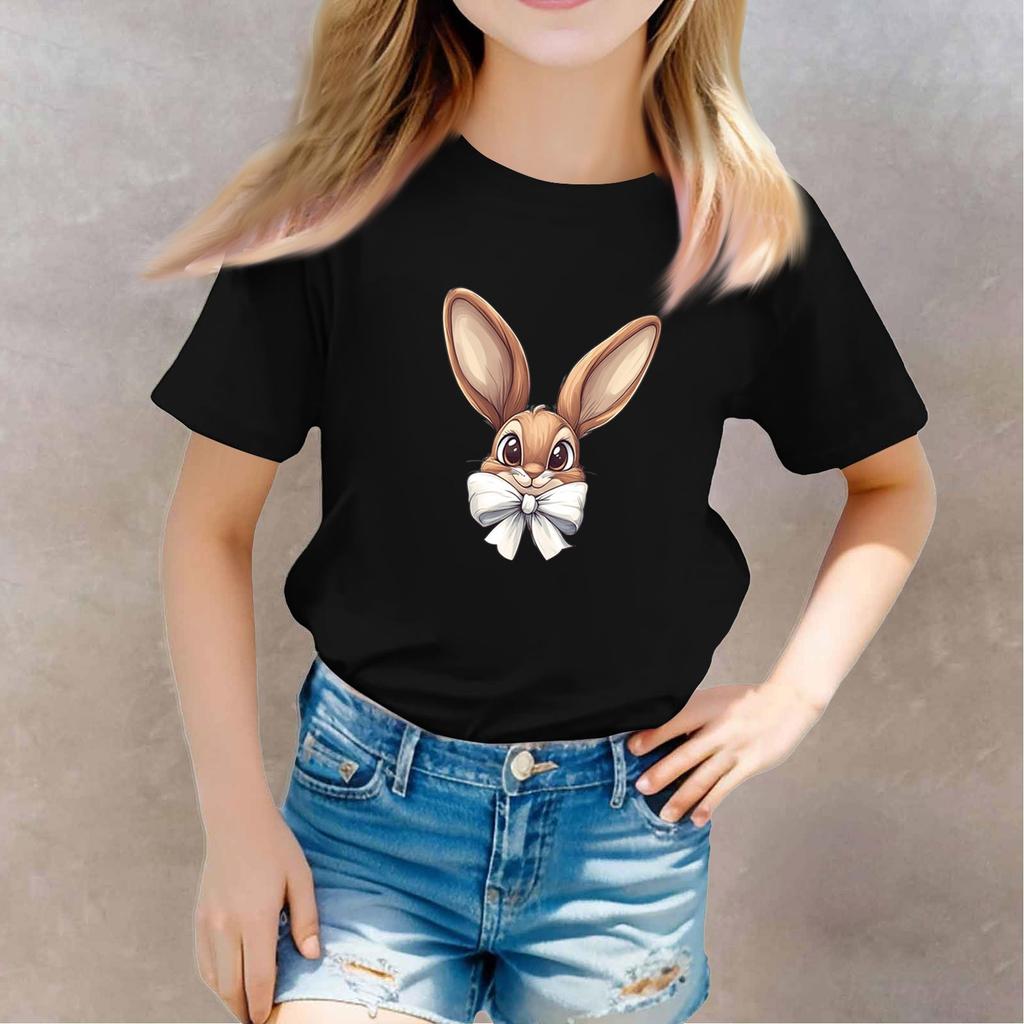 პატარა გოგონას ბიჭის მაისურები საბავშვო ტოპი ბიჭებისთვის და გოგონებისთვის პრინტიანი მოკლემკლავიანი მაისური