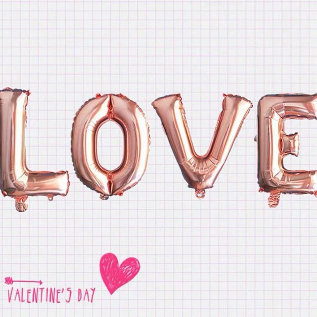 30-inch Romantic English Letter Balloons for Valentine's Day, Proposals, and Surprise Parties