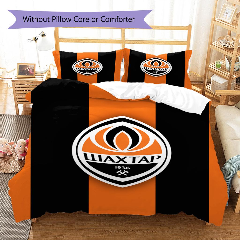 Shakhtar Pattern Bedding Set Quilt Cover Pillowcase Home Decor Gift (1 * duvet cover + 2 * pillowcase, without core)