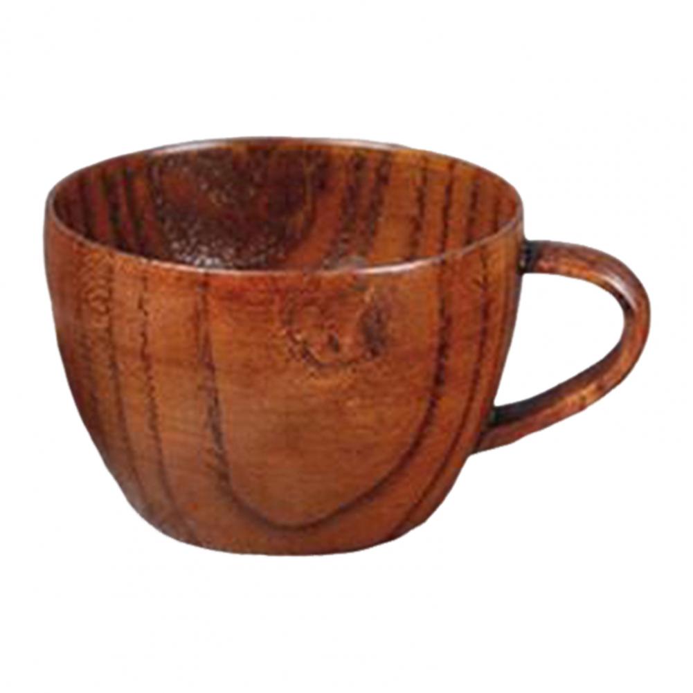 Natural Solid Wood Tea Cup Handcrafted Wooden Tea Cups for Tea Lovers Vintage Drinking Cup for Coffee Wine Natural Wood