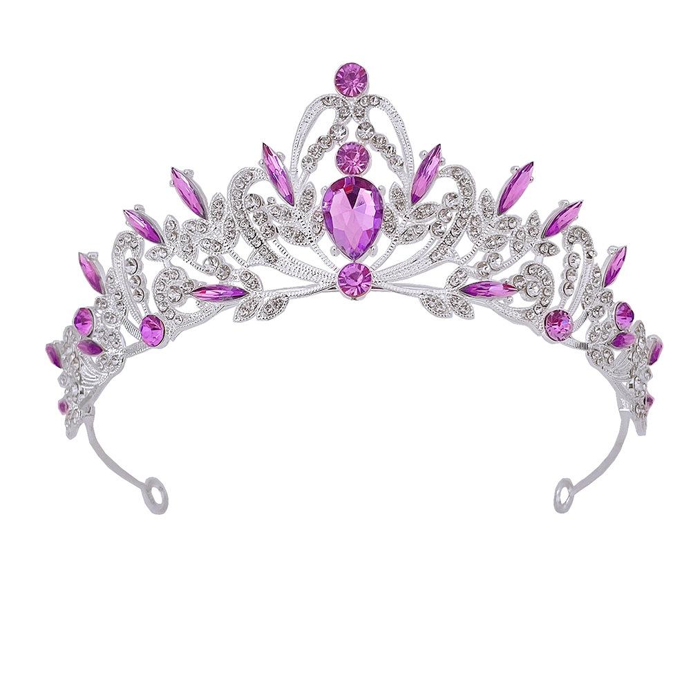 

Retro Palace Style Elegant Crown Forest Style White Gauze Headdress Alloy Diamond Headband