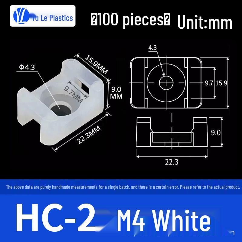 Uchwyt do opaski kablowej serii HC - Klips do przewodów typu siodło (Luźne/Zapakowane)