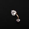 Stainless Steel Body Jewelry Crystal Belly Piercing Trendy Heart Navel Button Piercing  Party