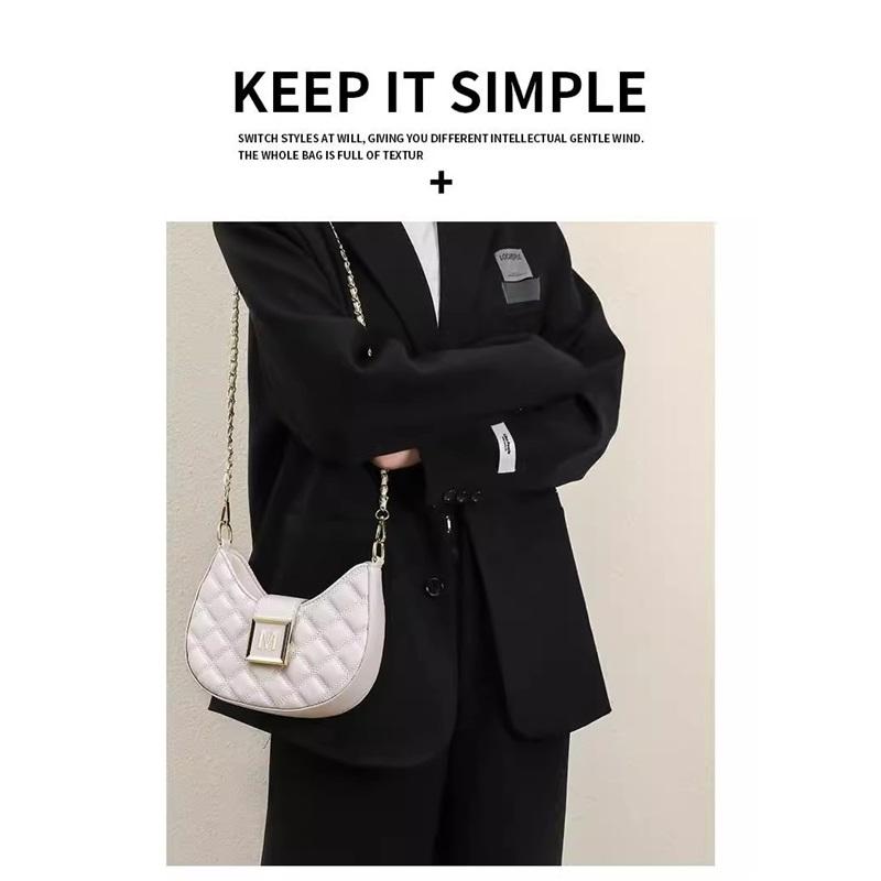 Elegant Niche Quilted Rhombus Shoulder Bag Luxury Texture Ladies Versatile Chain Underarm Crossbody Daily Handbag