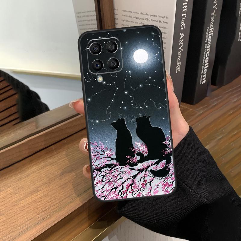 Black Cat Face Kitty Case For Samsung Galaxy M31 M21 M11 M20 M23 M54 M14 M34 M13 M52 M32 M12 M16 M36 M56 M15 M55