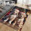 Christmas Festive Puppies Wearing Hats Carpet Yoga Living Room Room Decor Children's Crawling Mat Doormat Area Rug