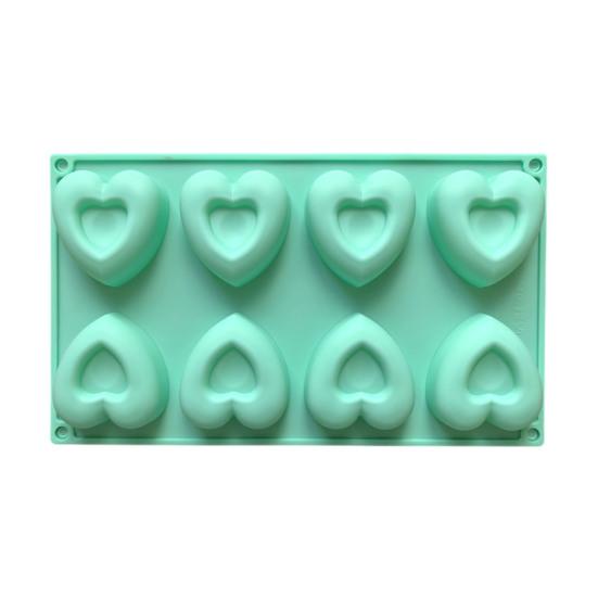Heart Shape Silicone Mold 8-Cavity Chocolate Cake Soap Candles Mold Flexible Easy Release Baking Mold Kitchen Home Bakery Restaurant Cooking Tools