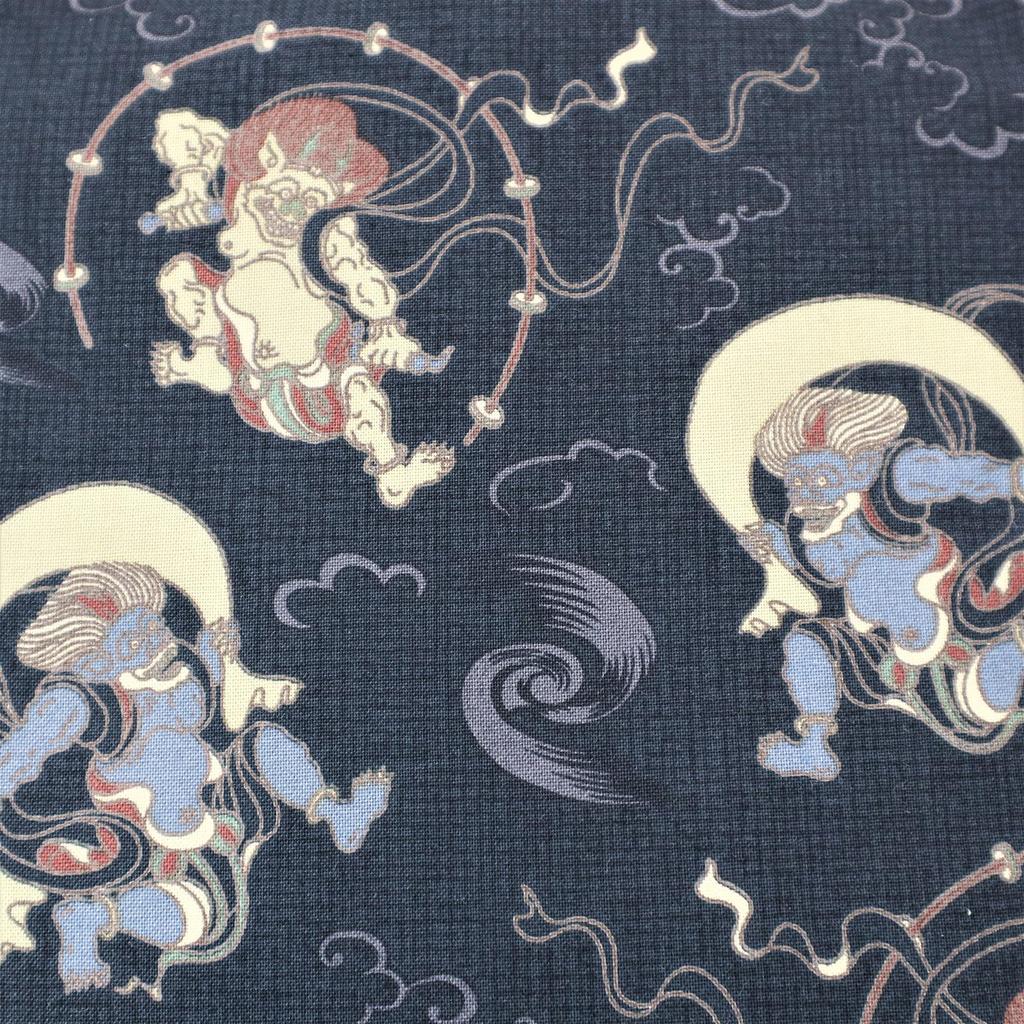 Maruzen Shoulder Bag Fujin and Raijin Made in x 22 x Pochette, Design, Japan, Black, Approx. 26.5 1.5cm