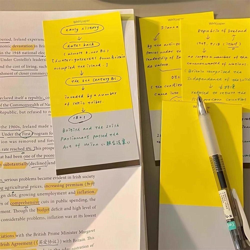 50/100Sheets Non-sticky Writing Notepad Color-blocking Message Paper Memo Pad  Students
