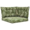 Outdoor Sofa Cushions 3 Pcs Leaf Design Polyester