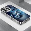Blue Light Metallic Scorpion Pattern Electroplated Phone Case For Samsung Galaxy S25 S24 S23 Ultra Plus FE Tempered Glass Cover