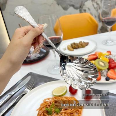 ZISIZ Hammered Stainless Steel Serving Spoon Set