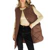 Ladies' Fashionable Solid Color Sleeveless Pocket Casual Vest Jacket