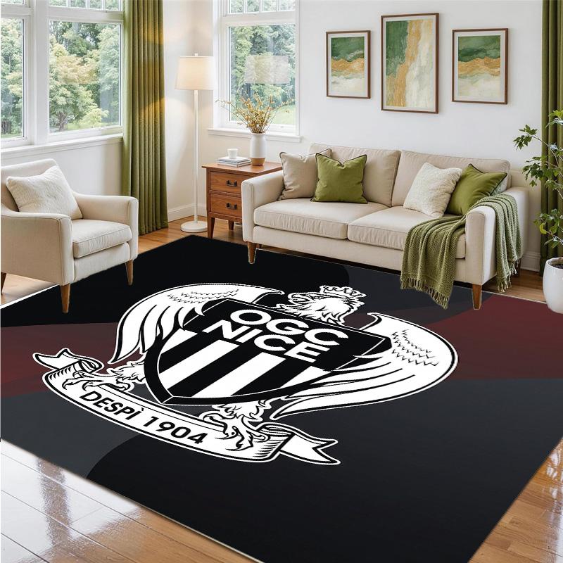 OGC Nice FC Design Crystal Velvet Rug Soft Decorative Mat for Bedroom Entrance