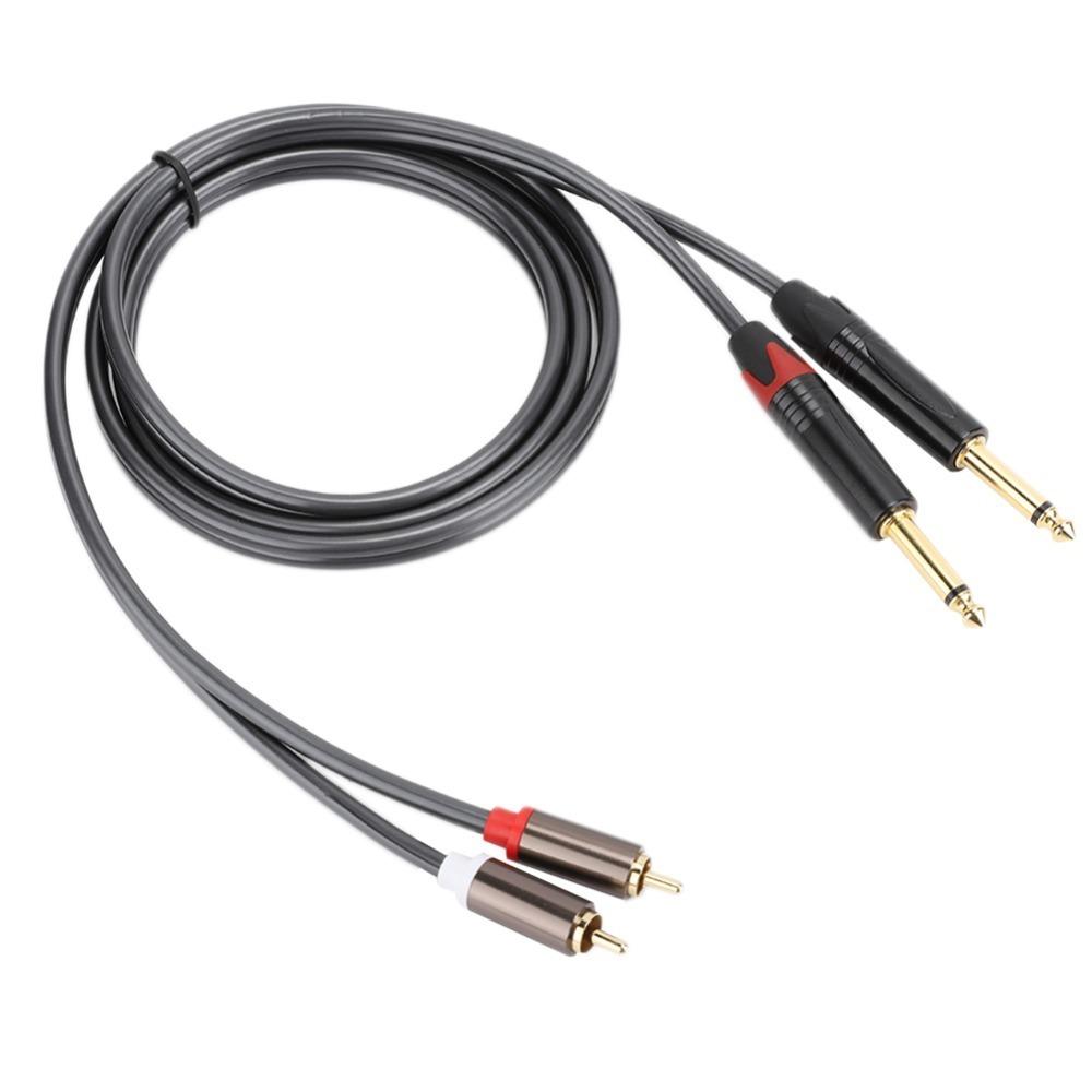

1.5M 2RCA To Dual 6.35 Single Channel Flexible Audio Cable Home Theater Audio Cable