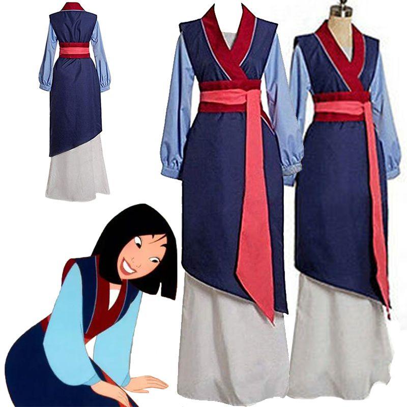 Elegant Mulan Traditional Kimono Dress Full Set For Halloween Party Cosplay