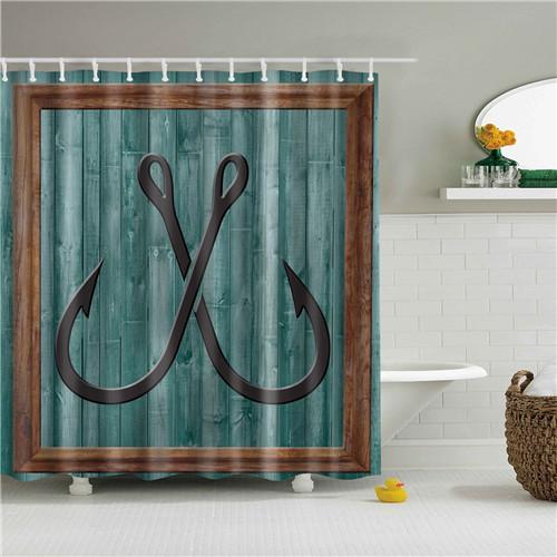 Vintage Style Retro Wooden Door Bathroom Shower Curtains Frabic Waterproof Polyester Bath Curtains With Hooks