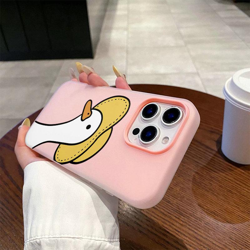 Patterned Matte Frosted Skin Feel Casing PC+TPU 2in1 Wearing Hat Goose Printed Protective Cover Soft Back Case