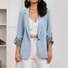 Women's Turn Down Collar Blazer Jacket Slim Fit Casual Solid Color Work Office Outerwear