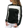 Ladies Fashion Spliced Sports Long Sleeve Round Neck Top