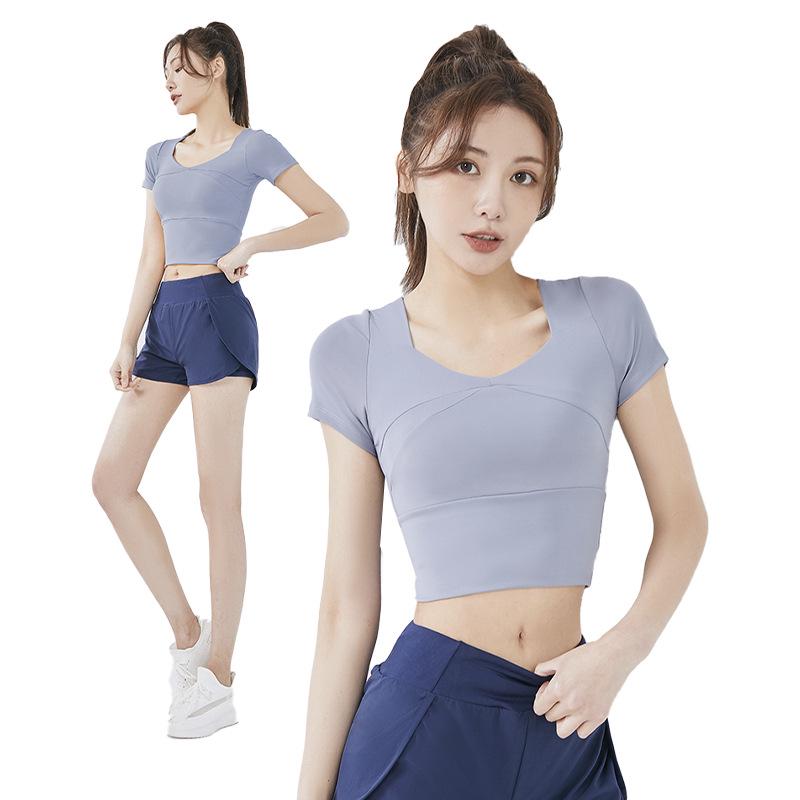 Women's Quick-Dry Summer Yoga & Fitness Two-Piece Set - Casual Sportswear Plus Size Short Sleeve