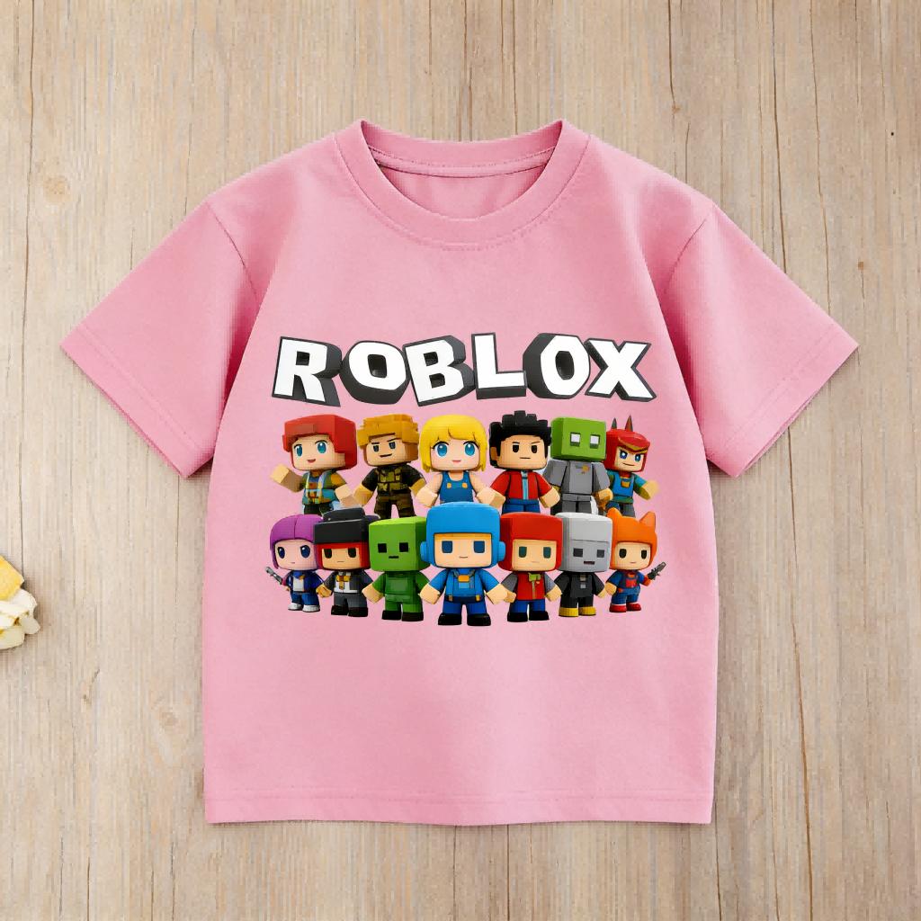 Roblox TShirt Boys Girls Short Sleeve Casual Tee Breathable Soft Cotton Top Game Fans Clothing for Daily Play Birthday Party
