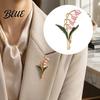 Plant Theme Brooch Flower Pin for Women Golden Plated Floral Lapel Decorative Pin Retro Blossom Badge Jewelry Daily Wear Parties Vintage Botanical