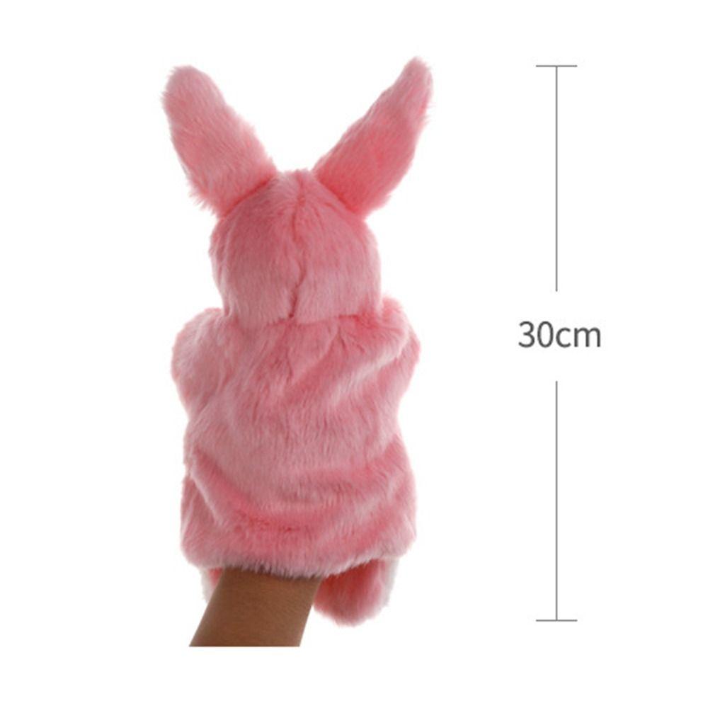 Fashion 11.8 Inch Hand Puppet Animal Rabbit Cartoon Role-Play Toy Soft Plush Storytelling Teaching Plushed Doll Role Play