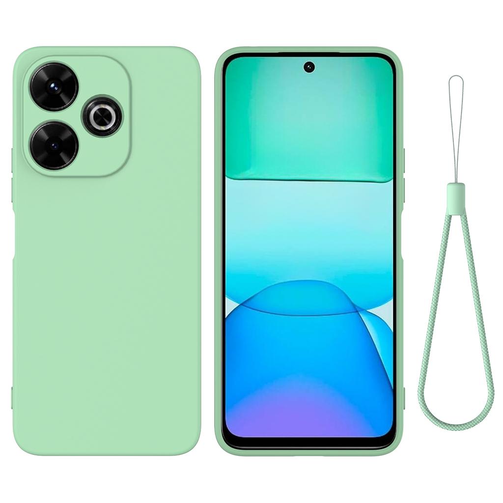 For Xiaomi Poco M6 Plus 5G Neo Case Anti-Drop Liquid Silicone Phone Cover with Strap