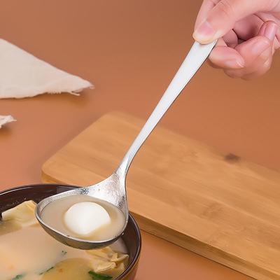Stainless Steel Spoon Long Handle Tablespoons  Pot Soup Ladle Ramen Noodles Scoop Kitchen Tableware Cooking Utensils
