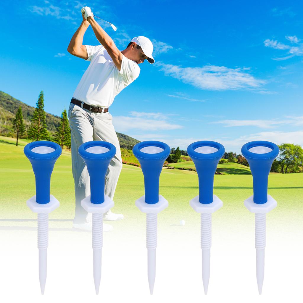 5 PCS Golf Tees Adjustable Plastic Golf Tees Pack Reduce Friction Golf Training Supplies