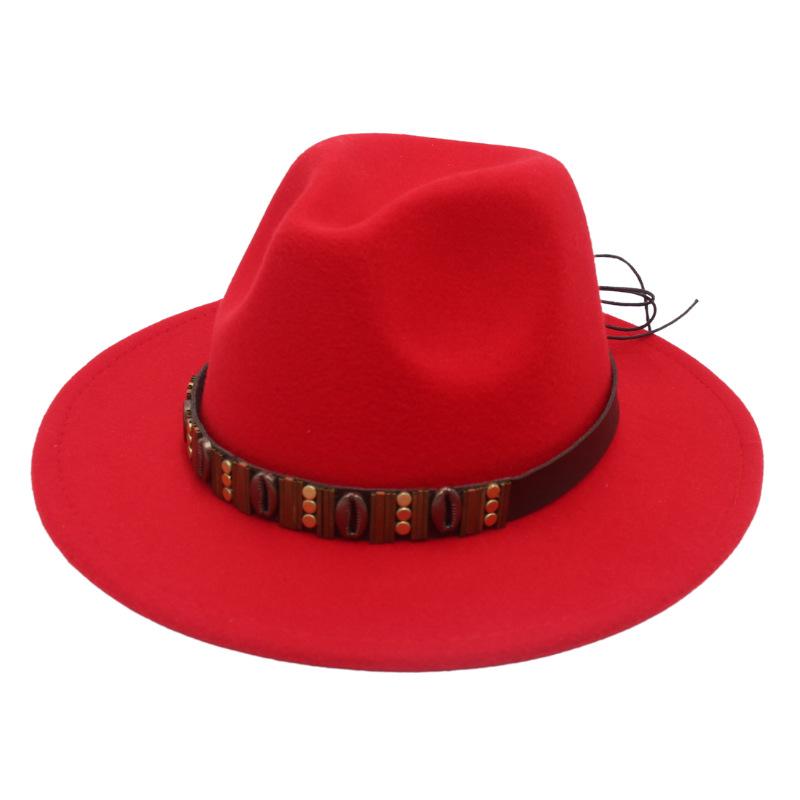 Ethnic Jazz Hat Metal Shell Belt Accessories Top Hat Dress Concave Gentleman Hat