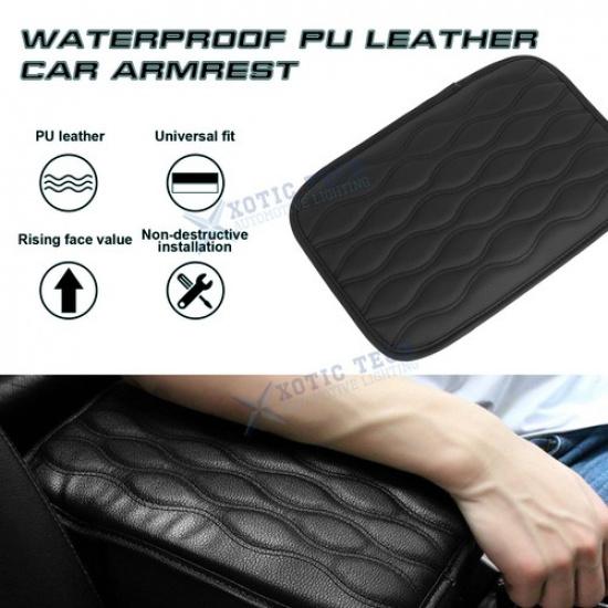 Anti-Slip NEW PU Leather Car Armrest Pad Cover Center Console Box Cushion Mat